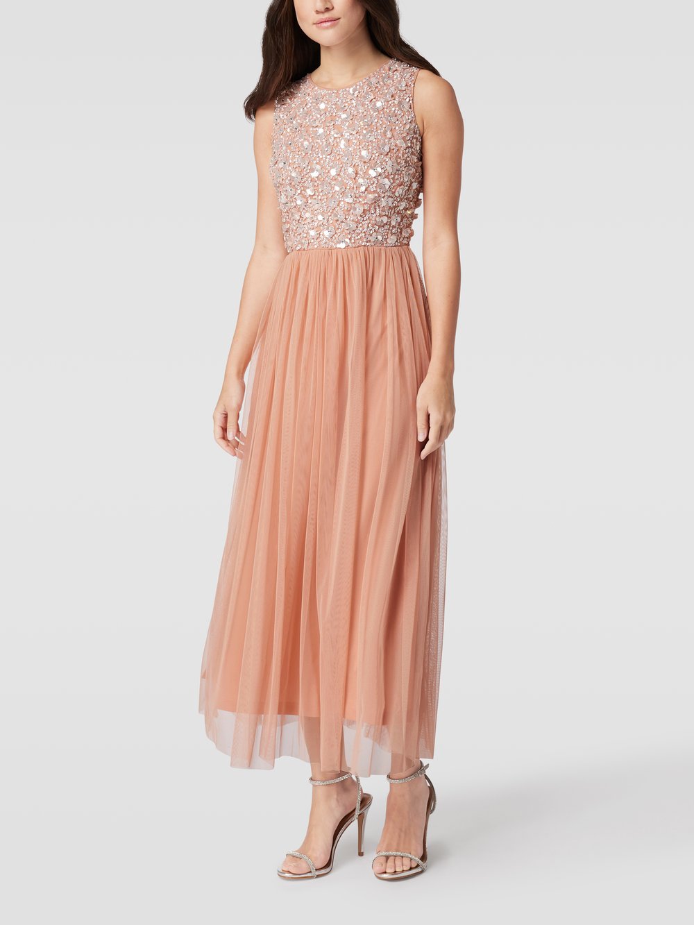 

Вечернее платье с отделкой пайетками LACE & BEADS, светло-розовый