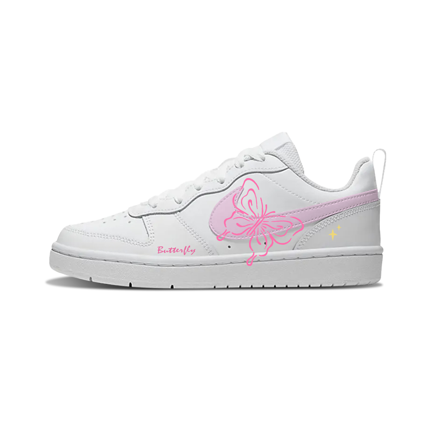

Nike Кроссовки Court Borough Slip Resistant Shock Absorbers With Abrasion Resistant Properties Skateboard Shoes White Pink Kids'