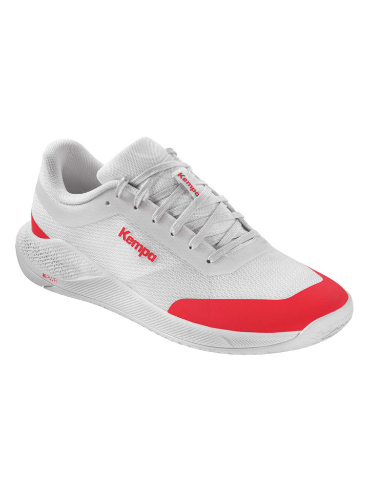 

Кроссовки Courtfly Two для занятий спортом в помещении в белом/красном цвете Kempa