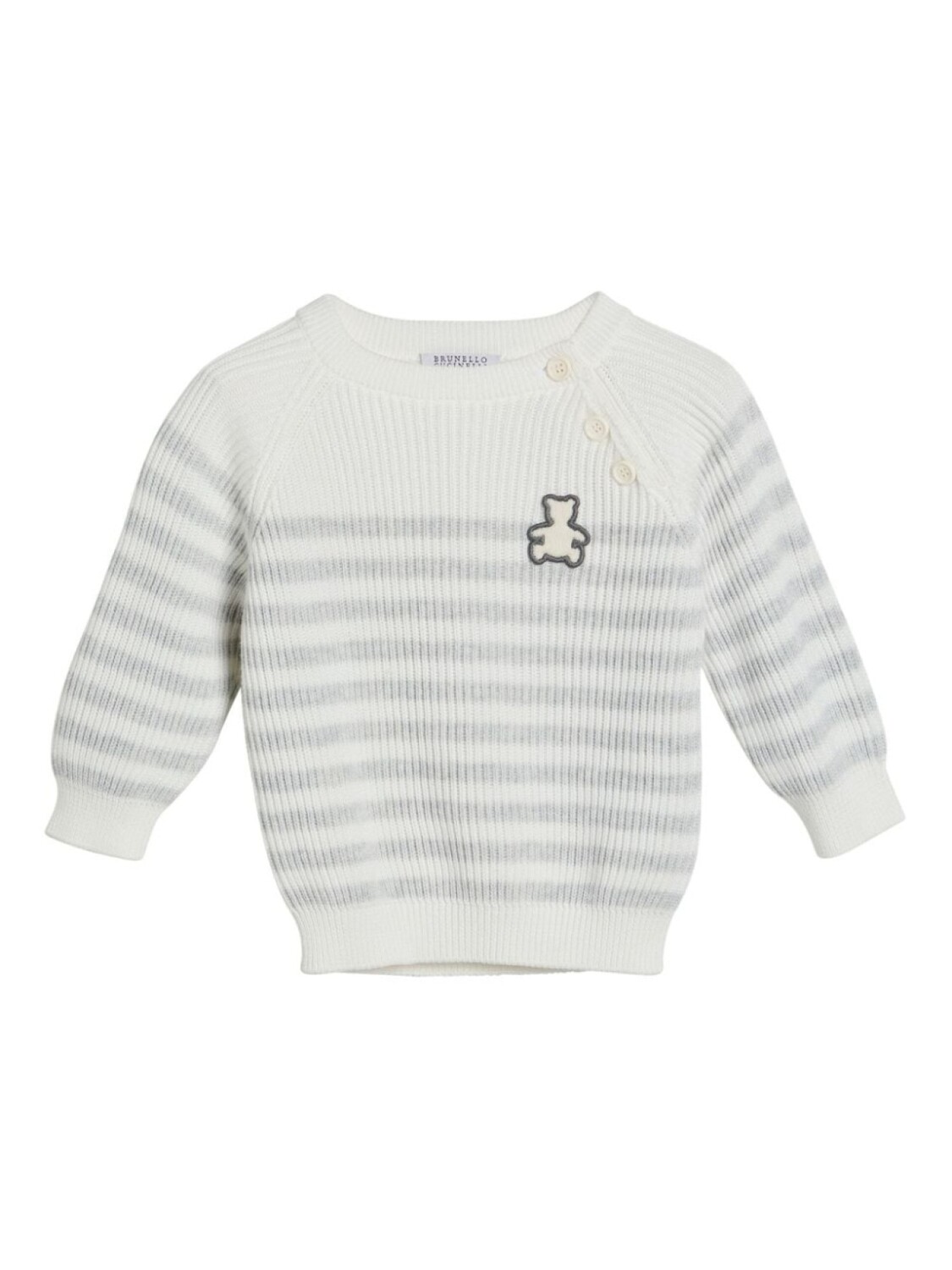 

Brunello Cucinelli Kids свитер в полоску, белый