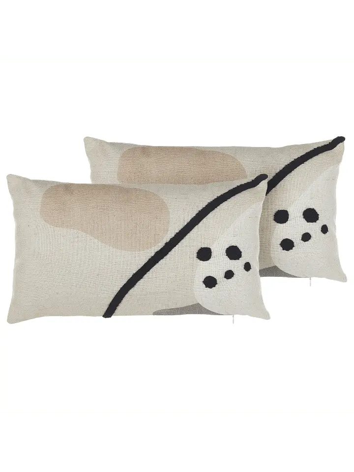

Декоративная подушка Beliani 2er Set Deko OSTEOSPERMUM, цвет beige/weiß/schwarz