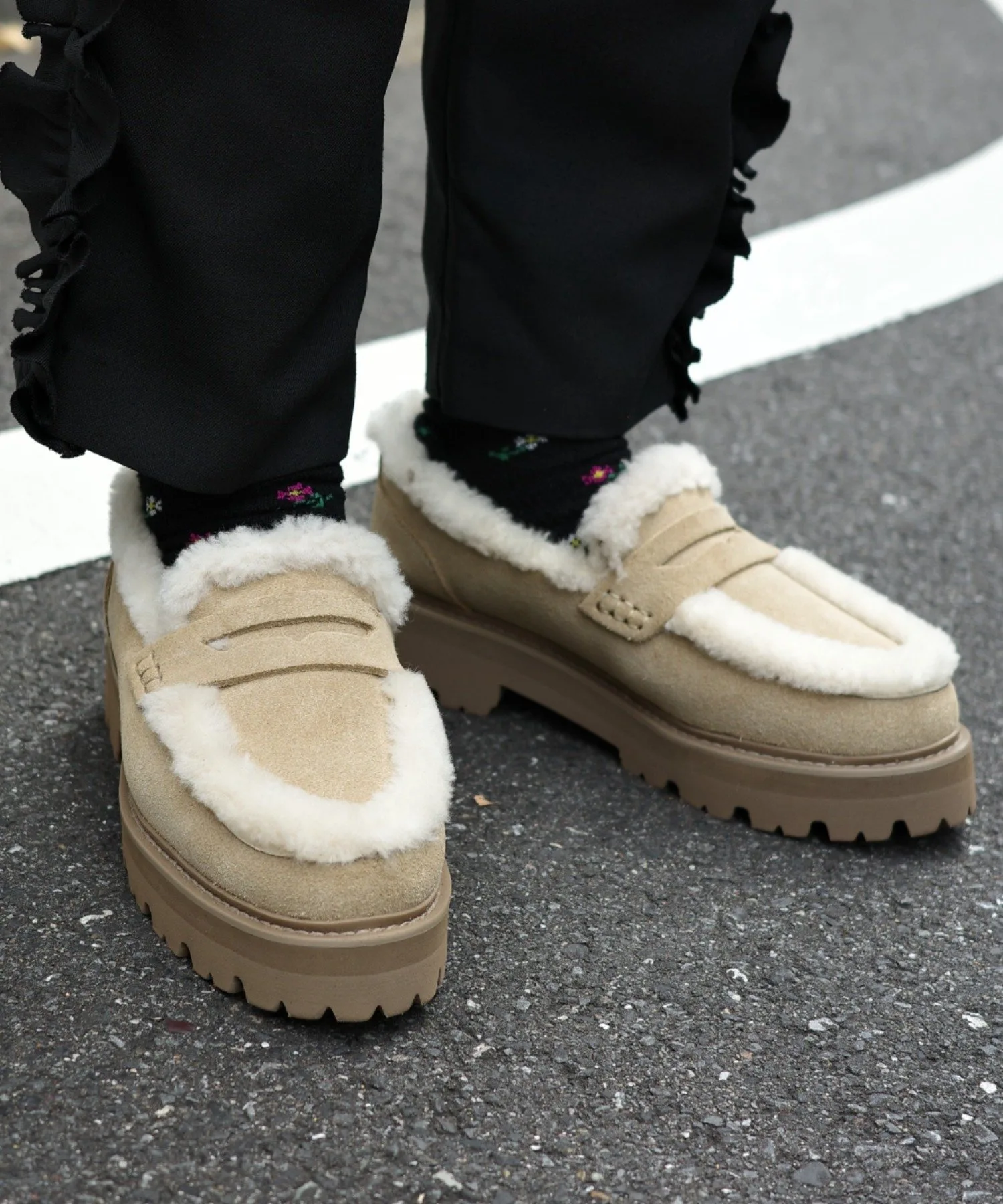 Туфли-пенни лоферы CAMINANDO MOUTON Beaver, beige