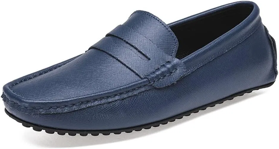 Лоферы кожаные Stitching Details Penny Loafer, темно-синий PUGHGAETZF