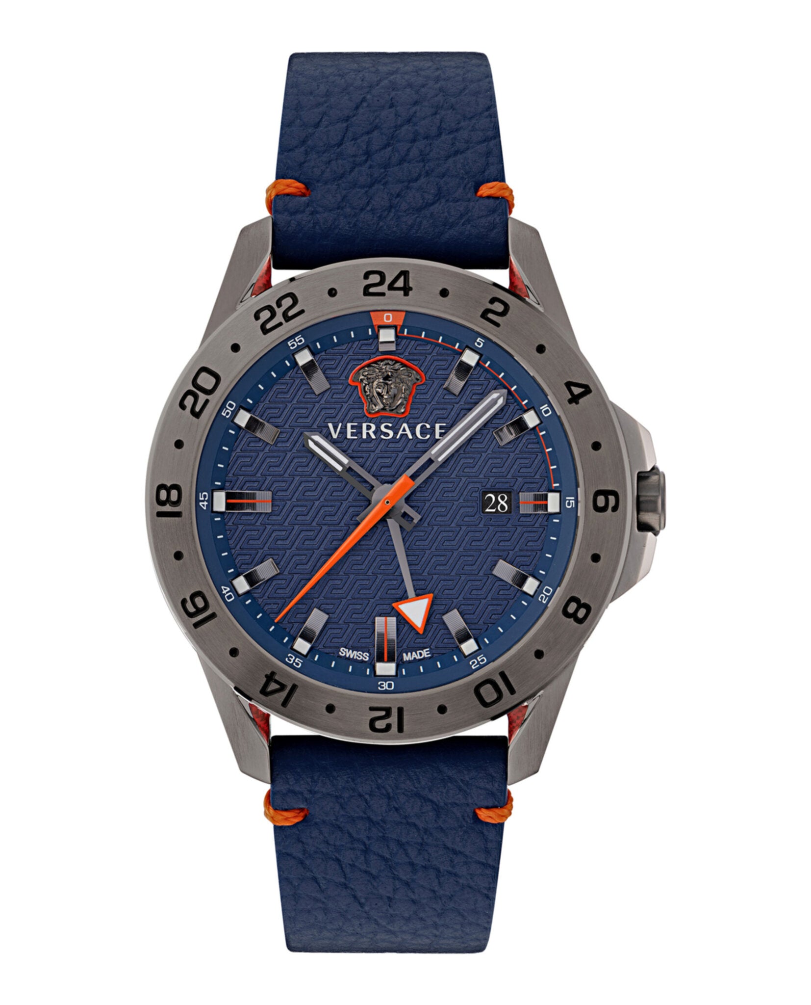 

Часы Sport Tech GMT из кожи Versace, цвет ip gunmetal