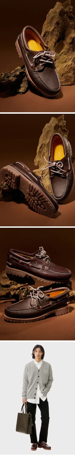 Мужские классические топсайдеры 3 Eye Authentic коричневые от Timberland — фото 2