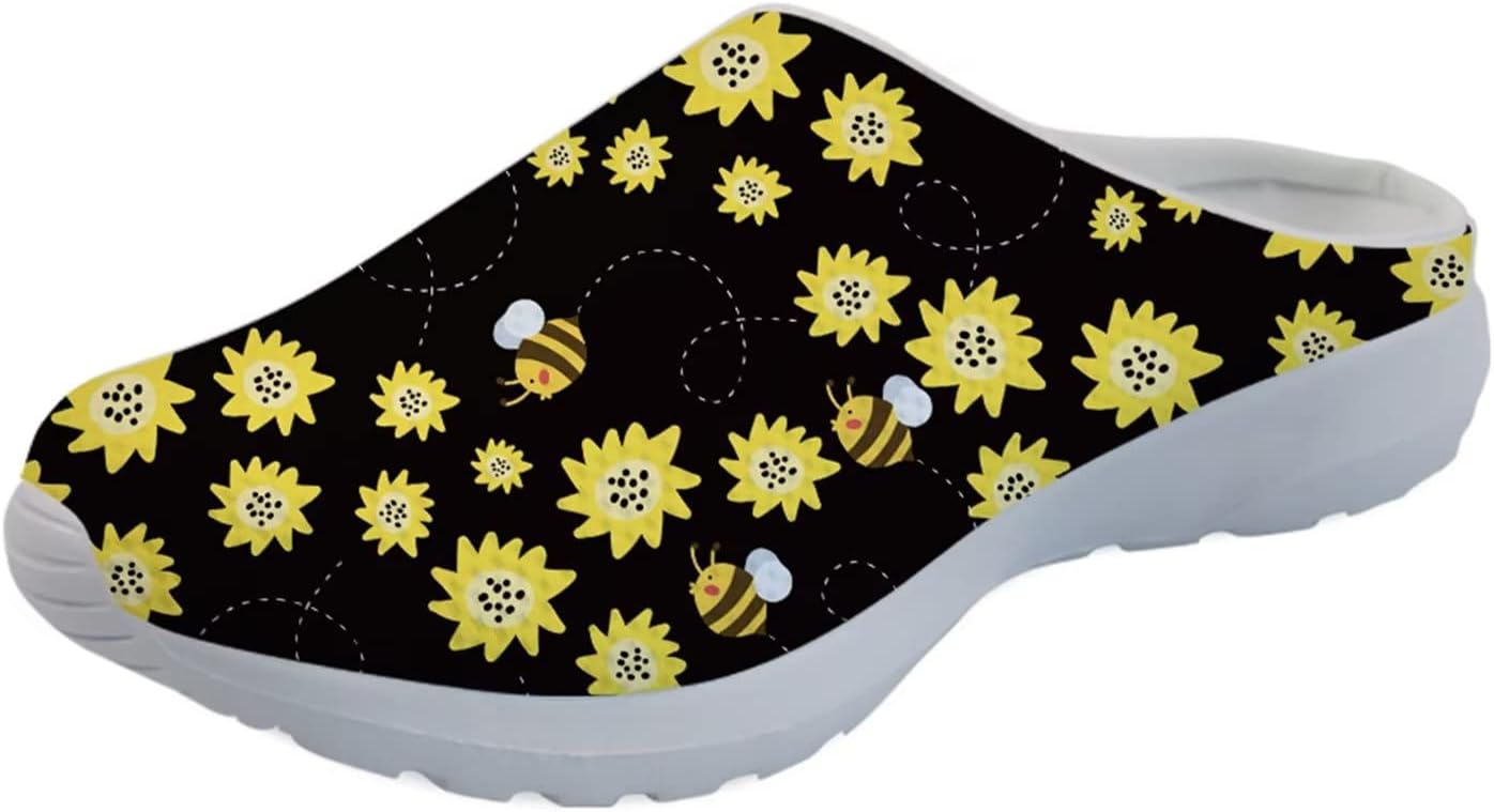 

Домашние тапочки Forchrinse Pink Bunch of Rose для женщин и мужчин, повседневные сабо, обувь без шнурков для дома и улицы, Bee Sunflower