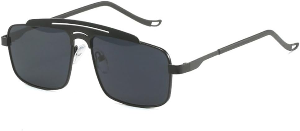 

Винтажные мужские солнцезащитные очки с двойной перемычкой, металлическая оправа, UV400, прозрачные линзы с градиентным зеркальным покрытием, модель 2027. Также женские MTZJH, Black Grey