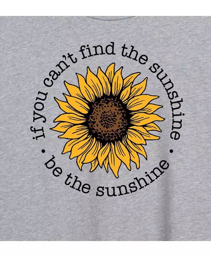 Hybrid Apparel Модная футболка большого размера с рисунком Sunshine для юниоров Good Vibes Llc, серый — фото 3