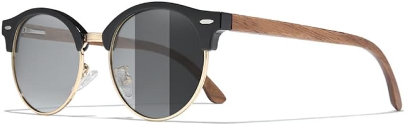 

Солнцезащитные очки ручной работы из черного орехового дерева для мужчин и женщин, поляризованные, с зеркальной защитой, защита от УФ-излучения UV400 MTZJH, Photochromic