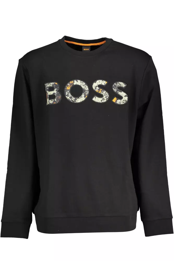 

Черный хлопковый мужской свитер Hugo Boss