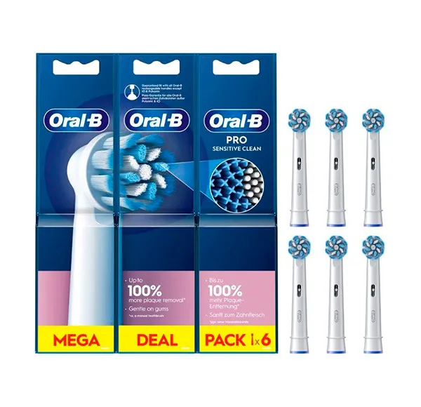 

Запасные части для головки зубной щетки Pro Sensitive Clean Oral B, 6 UD