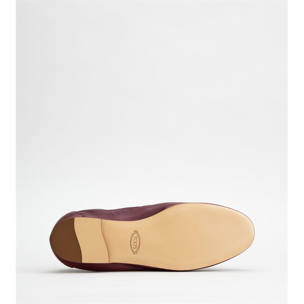 

Кожаные лоферы TOD's, цвет Light Wine