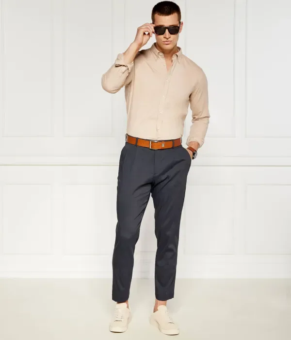 Льняные брюки P-Perin-RDS-WG-242 relaxed fit Boss, темно-синий — фото 2
