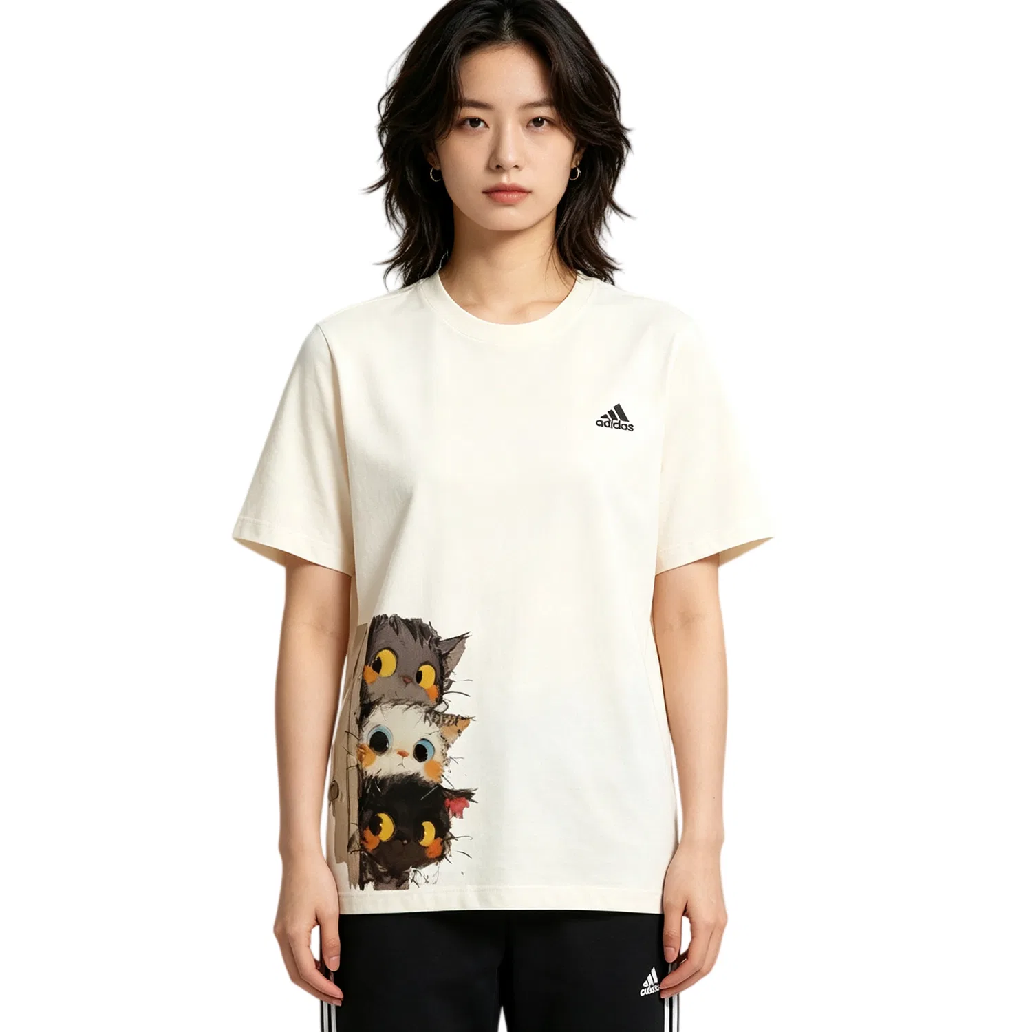 Футболка с круглым вырезом Adidas MUST HAVES цвет Ecru — фото 4