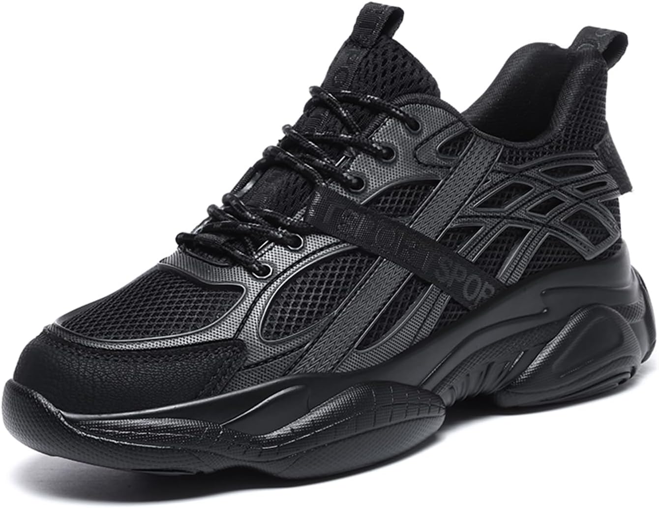 

Мужские невидимые кроссовки для увеличения роста- чисто белые, легкие, на шнуровке, с толстой подошвой, спортивные кроссовки для увеличения роста- увеличивают рост на 5 см Panqiubu