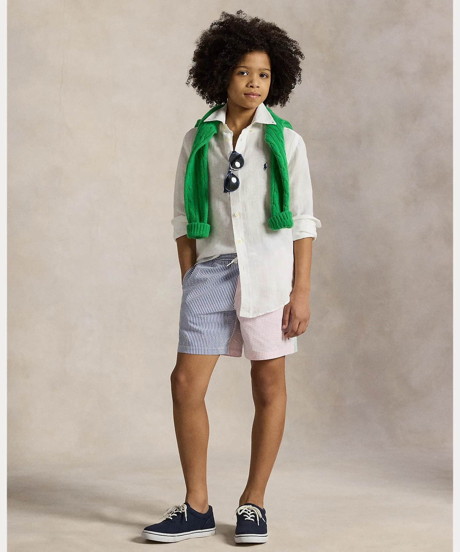 Детская льняная рубашка POLO RALPH LAUREN CHILDRENSWEAR белая — фото 4