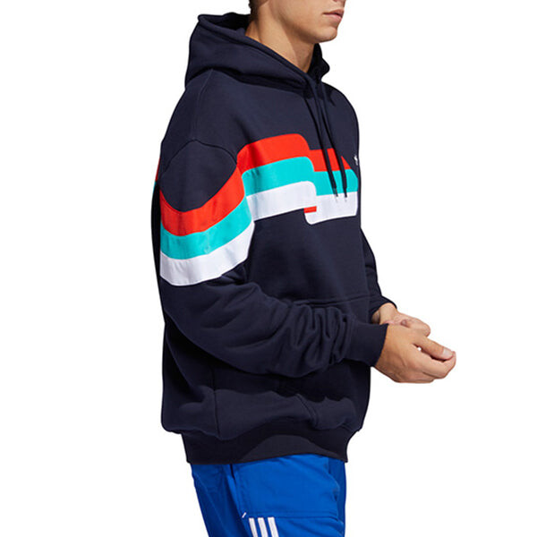 Толстовка originals ripple hoody alphabet printing hooded long sleeves blue Adidas, синий — фото 3