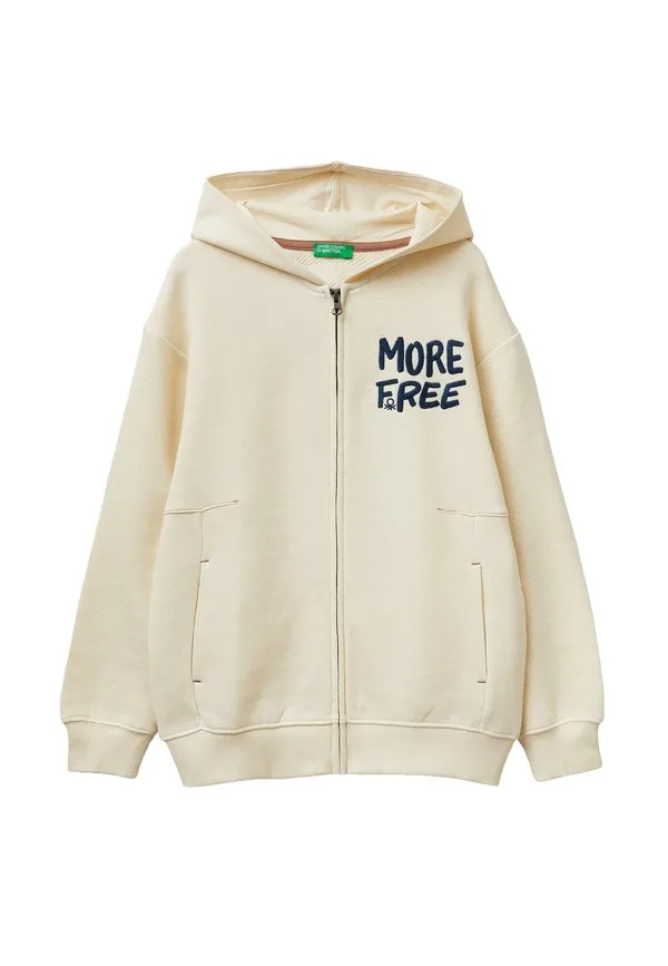 Толстовка на молнии с принтом United Colors Of Benetton, Beige