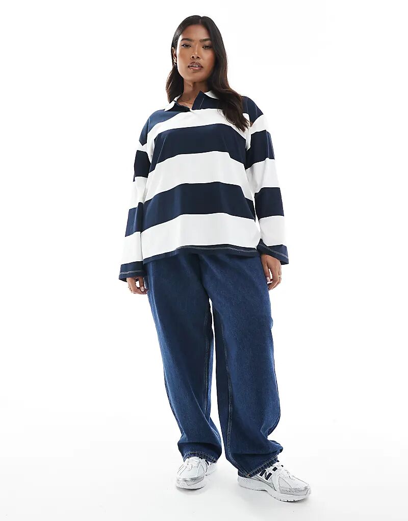

Джинсы Vero Moda Curve с завышенной талией из темно-синего денима