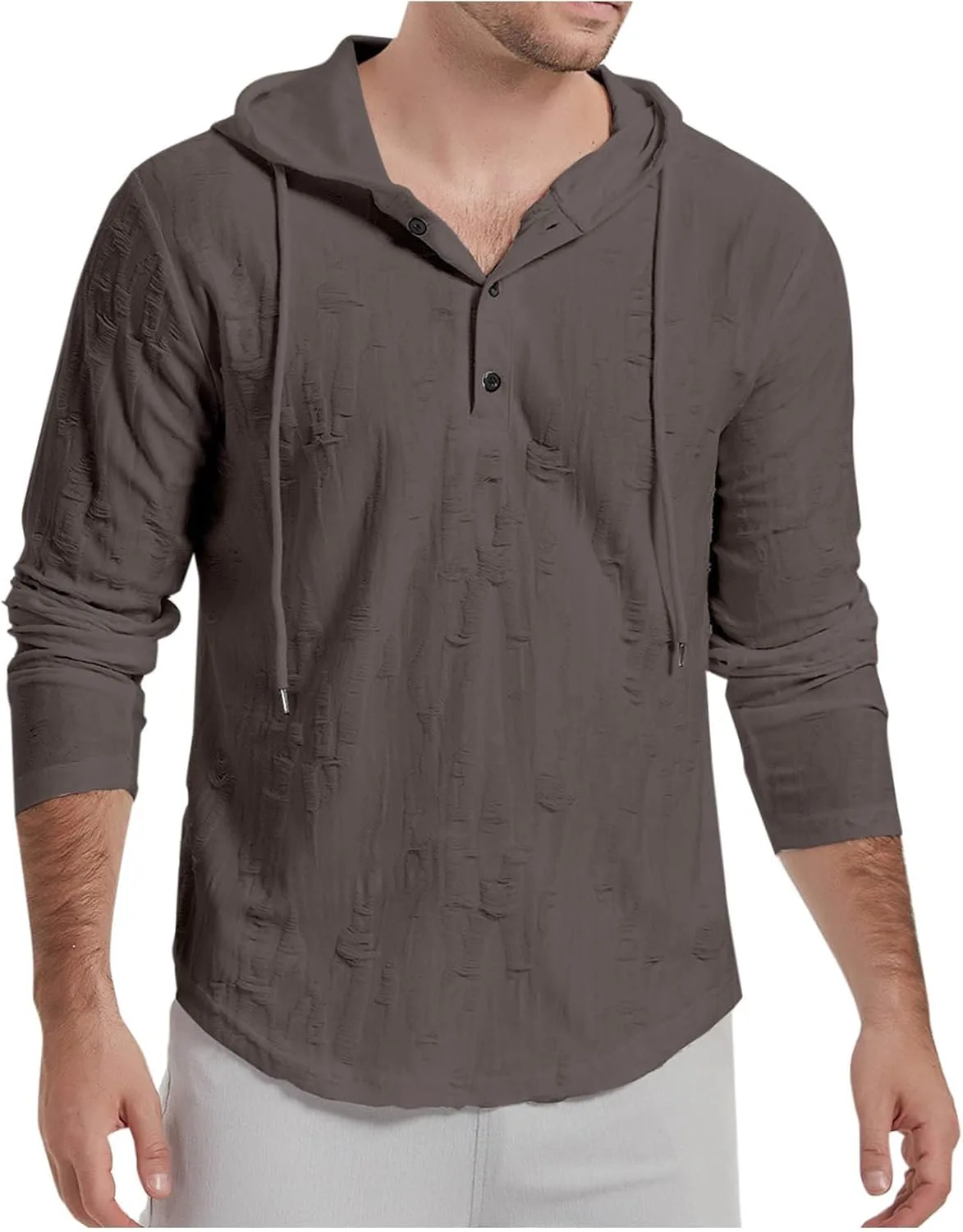 

Длинный худи с капюшоном и застежкой на пуговицах для мужчин