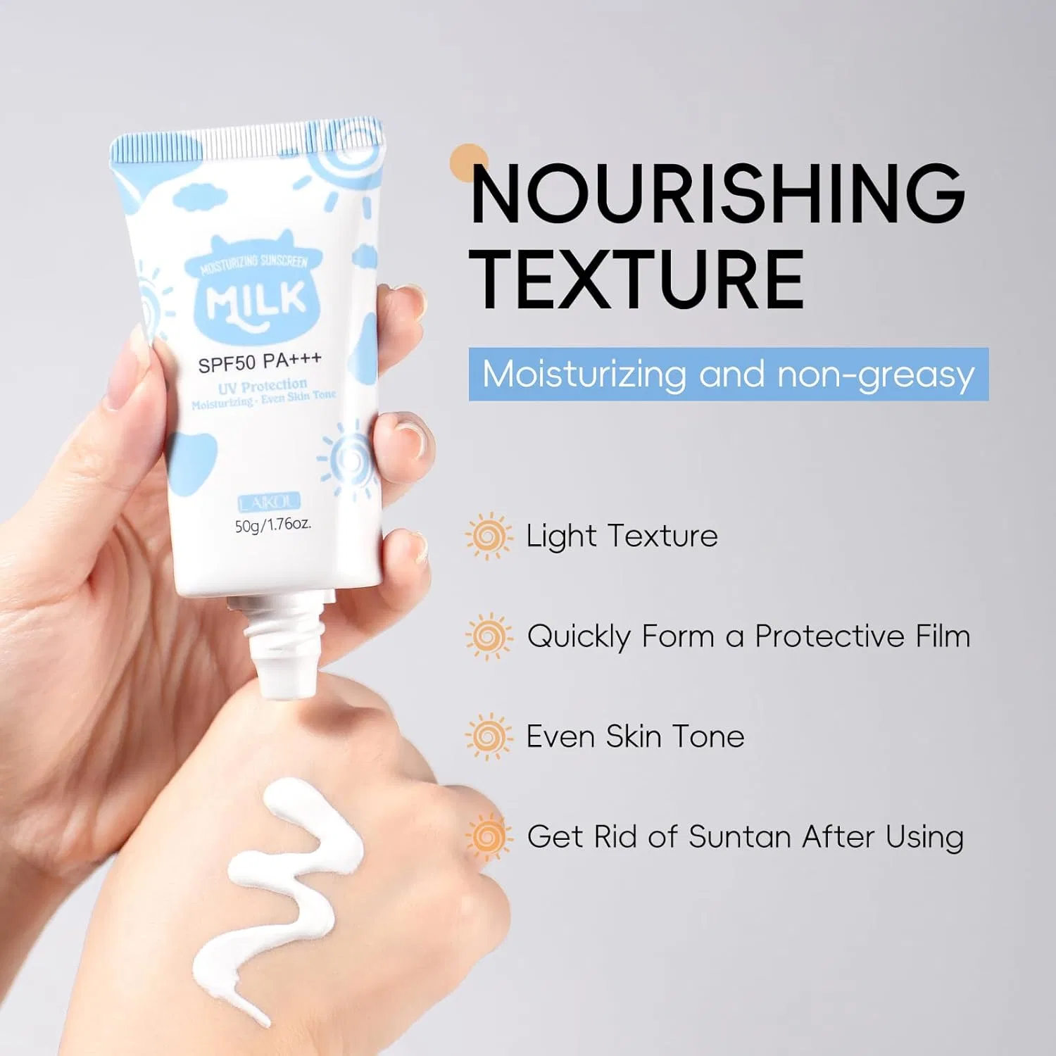 Солнцезащитный крем-молочко SPF 50 от LAIKOU Laikou, Milk — фото 4