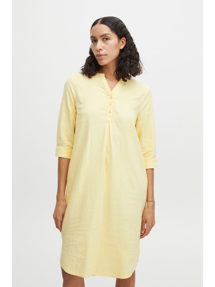 

Короткое платье b.young Blusenkleid - BYFALAKKA LONG DR - 20811338 Dress aus Leinenmix, желтый