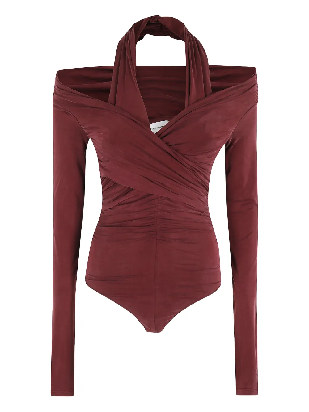 

Боди Yvonne с драпировкой и длинными рукавами The Andamane, красный