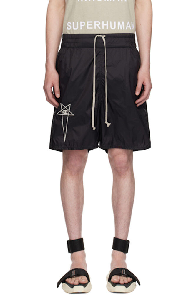 

Черные шорты Champion Edition из тафты Rick Owens