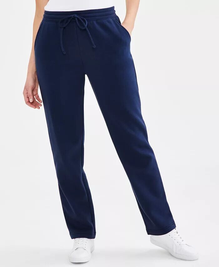 

Миниатюрные спортивные штаны из хлопкового флиса с завязками Style & Co, синий