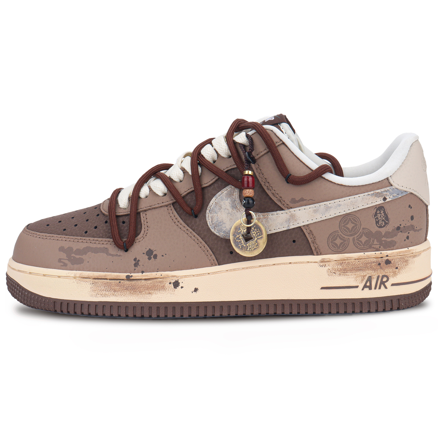 

Nike Кроссовки для скейтбординга Air Force 1 с износостойким низким верхом, унисекс, бежево-коричневый