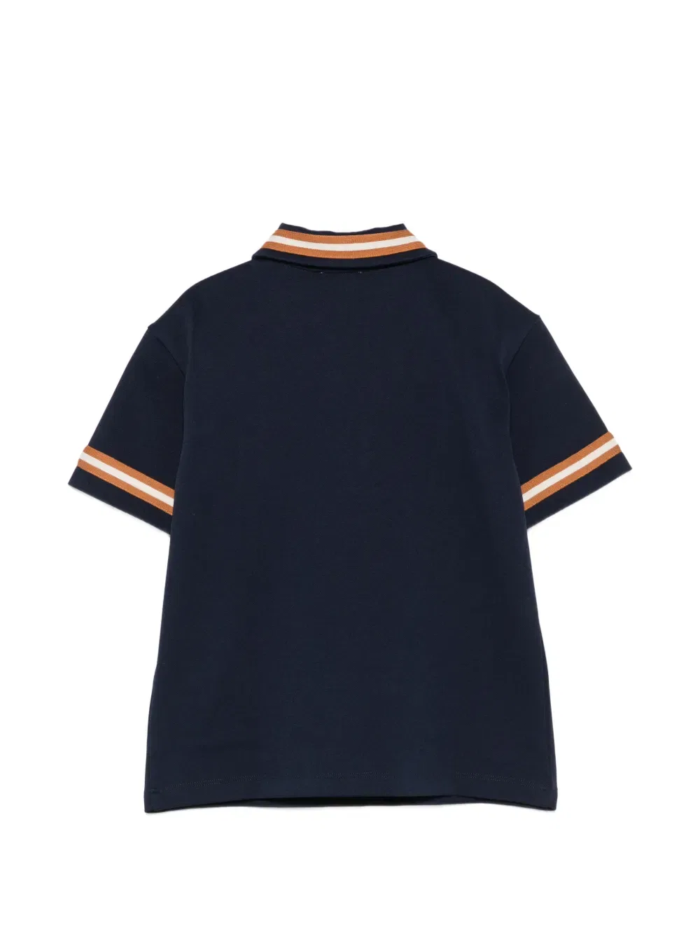 Поло с вышитым логотипом и застежкой-молнией Versace Kids, синий — фото 2