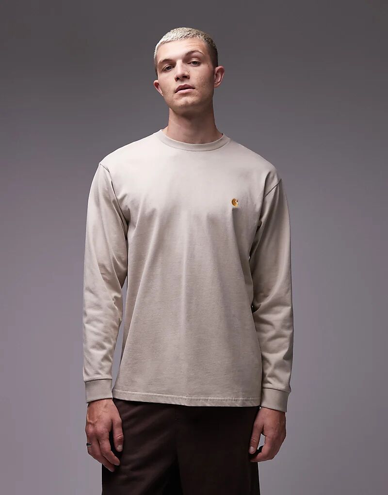 

Футболка с длинным рукавом Carhartt WIP Chase бежевого цвета