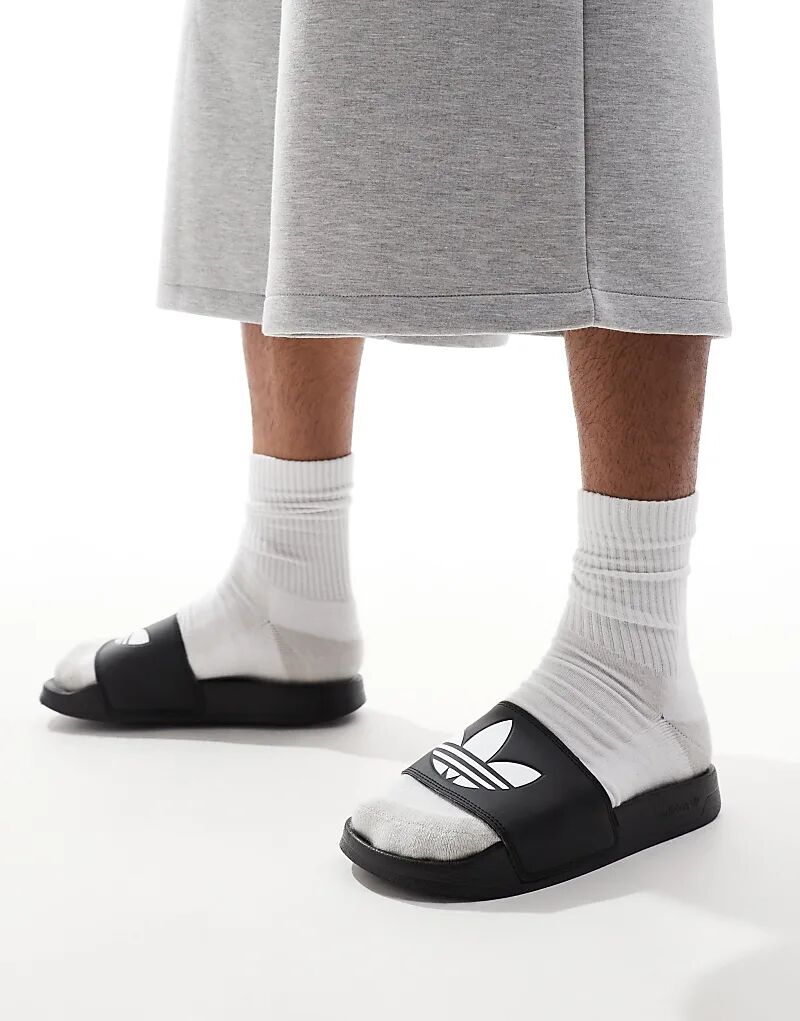 Слайдеры Adidas Originals Adilette Lite черного цвета — фото 4