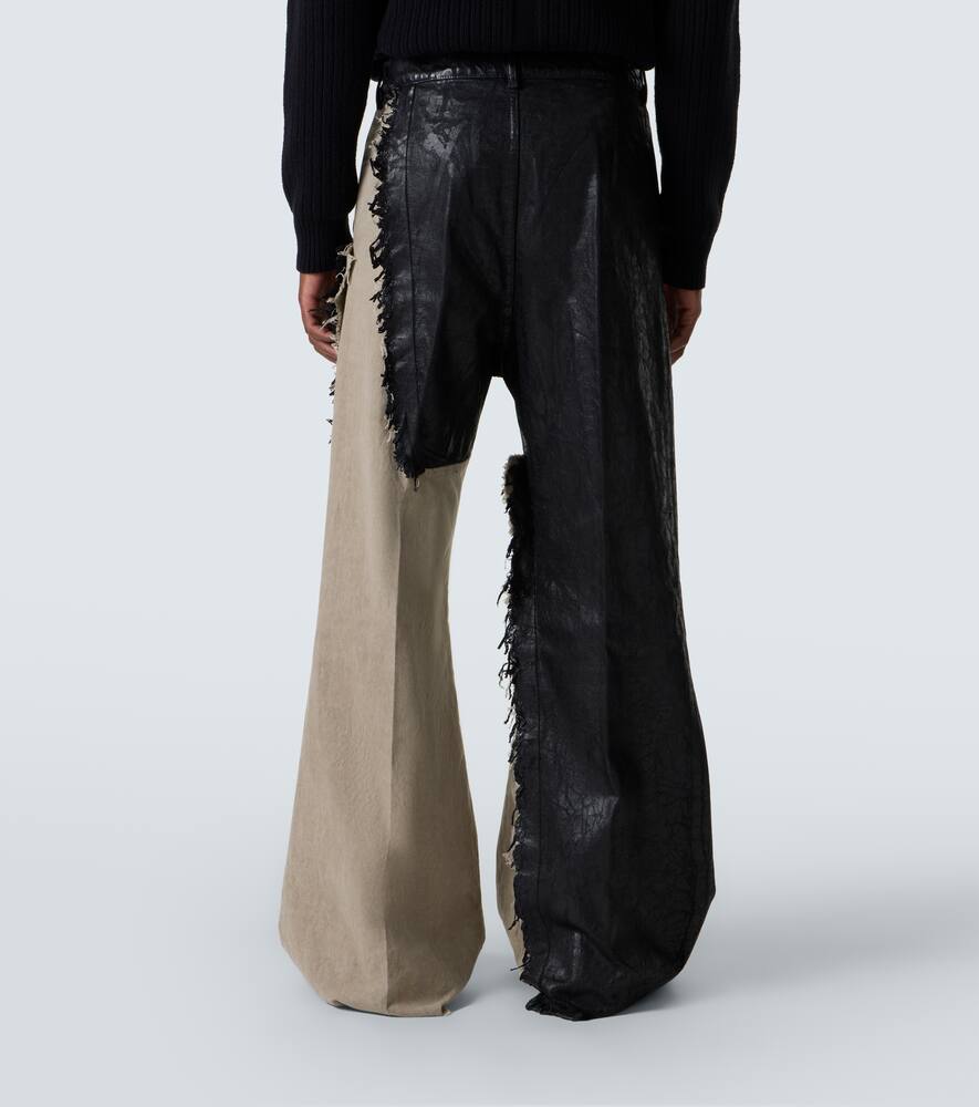 Джинсы Joris широкие состаренные с покрытием Rick Owens, Black/Natural — фото 4