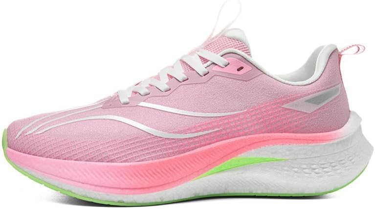 

Мужские беговые кроссовки с углеродной пластиной, легкие, с амортизацией, для шоссейных гонок, с противоскользящей и ударопоглощающей подошвой Generic, розовый