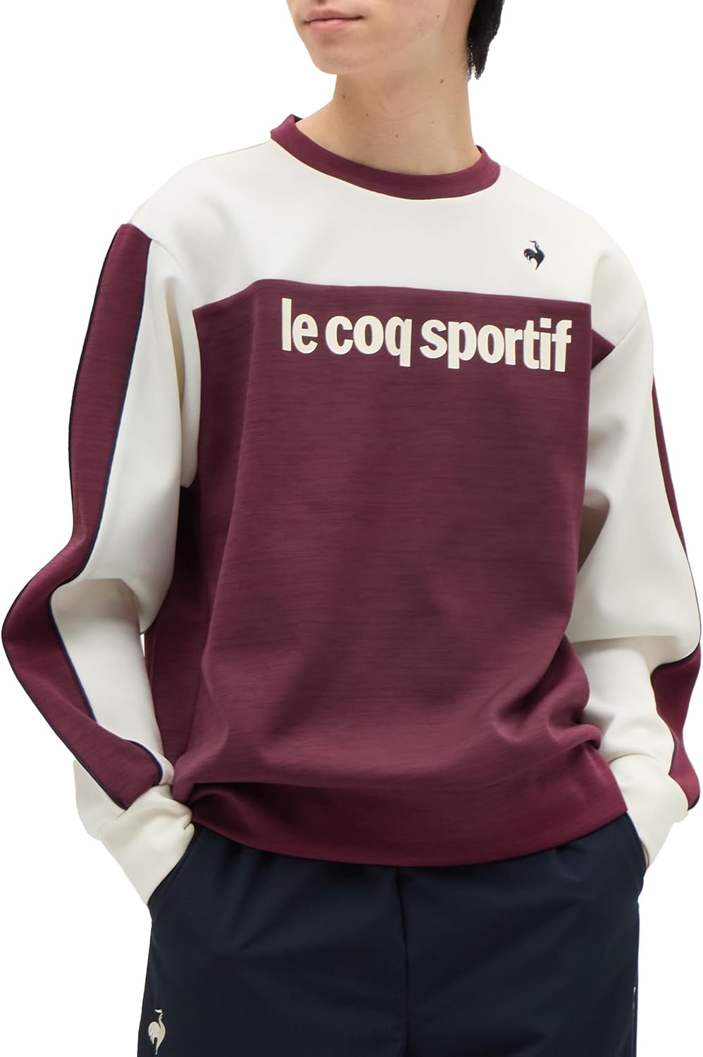 

Толстовка Le Coq Sportif, толстовка с капюшоном из полутонной вязки, без капюшона (круглый вырез), влагоотводящая, эластичная, размер L (мужской)
