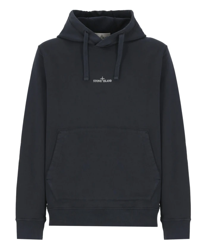 

Хлопковая толстовка с логотипами Stone Island, синий