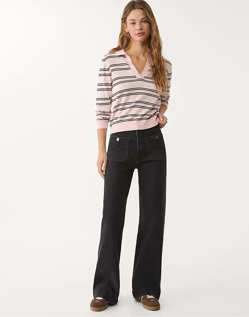 

Джинсы Stradivarius Tall d77 в минималистичном стиле с карманами, черного цвета