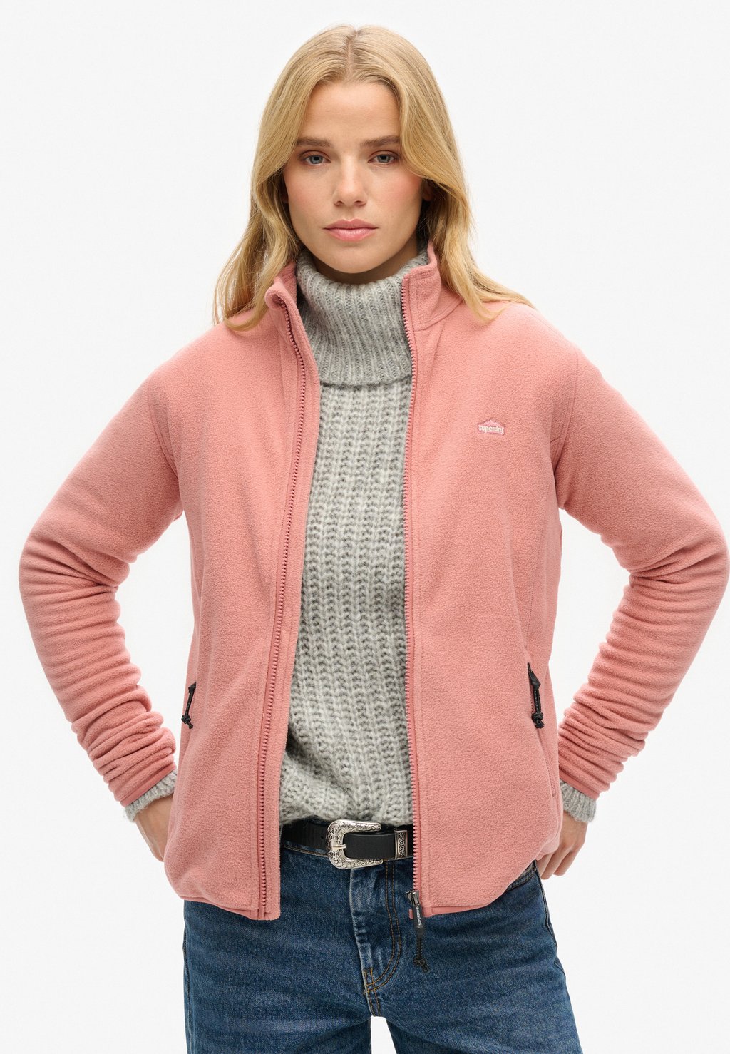 

Флисовая куртка POLAR FULL ZIP Superdry, розовый