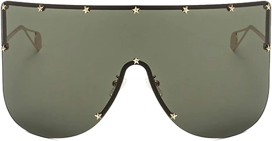 

COTIA/2020 Модные большие солнцезащитные очки для женщин, стильные цельные солнцезащитные очки для женщин и мужчин, солнцезащитные очки-маска UV400, Green