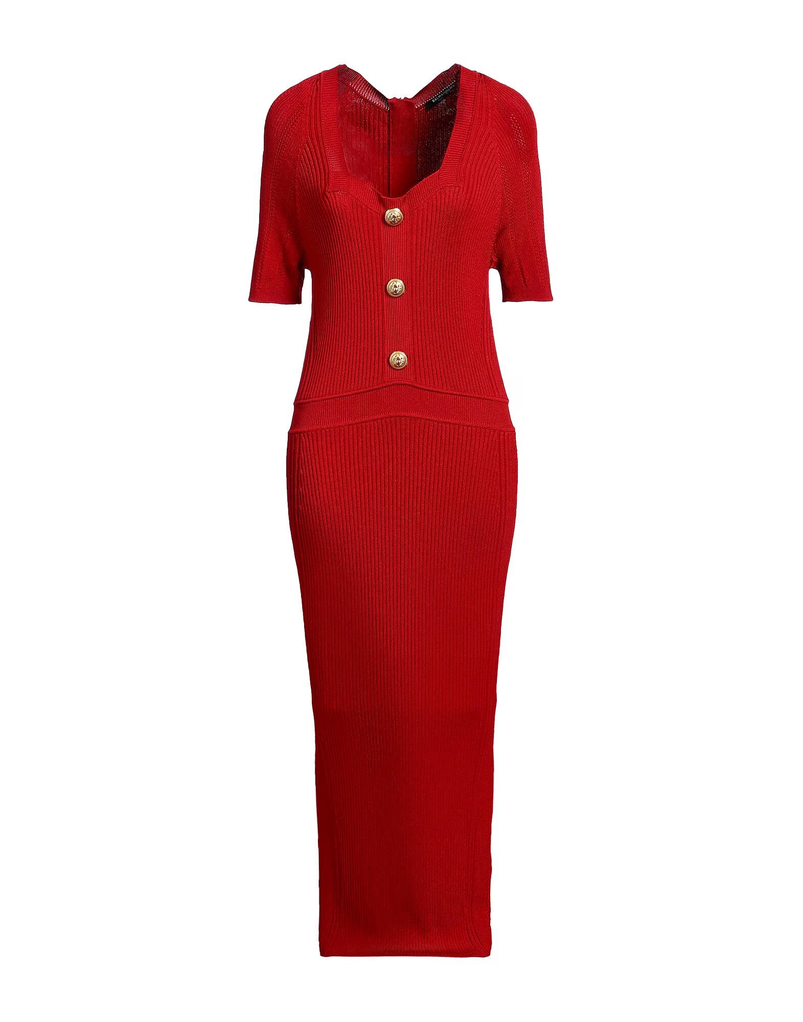 

Платье миди Balmain, красный