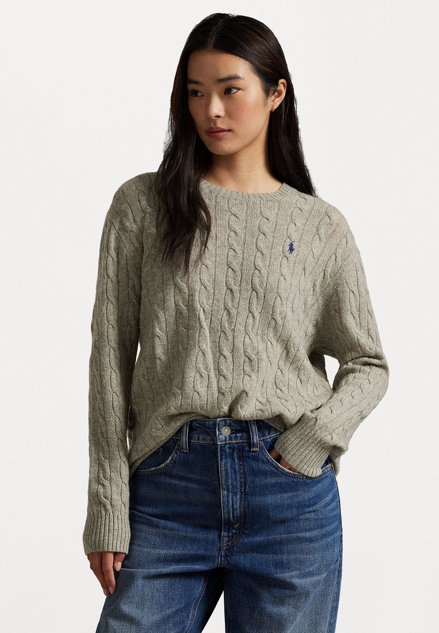 

Джемпер Polo Ralph Lauren CABLE WOOL CASHMERE CREWNECK SWEATER, Light Vintage Heather/Grey