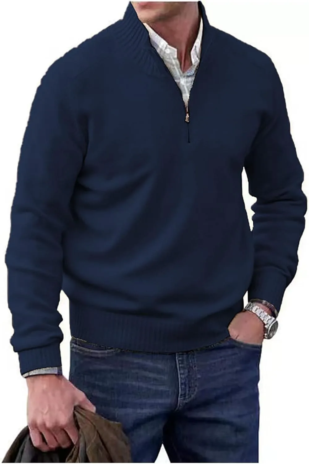 

Толстовка Dgoopd Quarter Zip с воротником стойкой, мужская, Plus Size