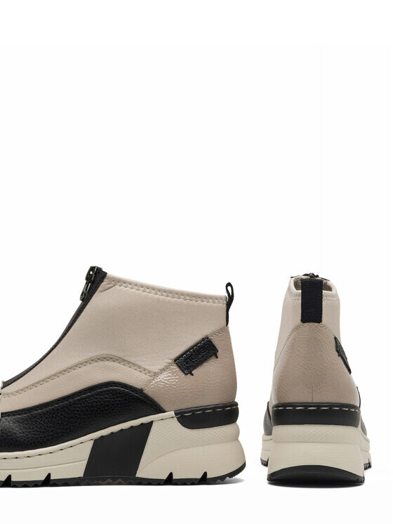 Женские ботильоны Rieker на молнии, бежевый/черный — фото 3