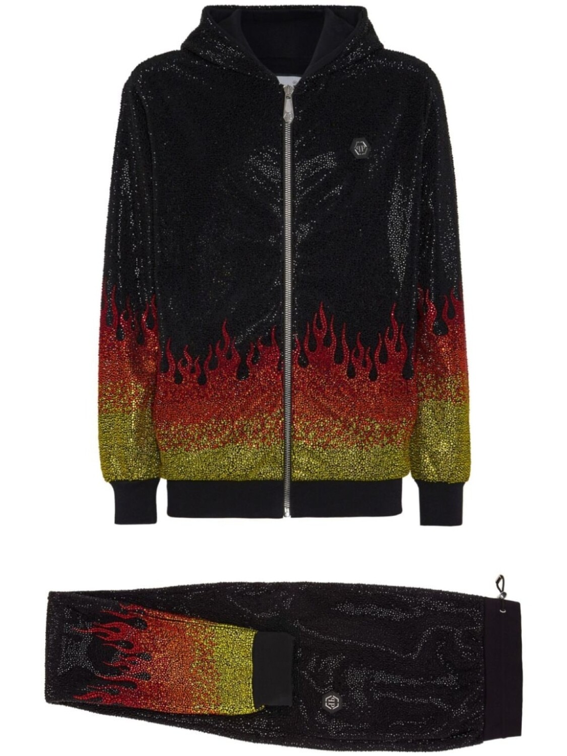 

Philipp Plein спортивный костюм Crystals Flame с капюшоном, черный
