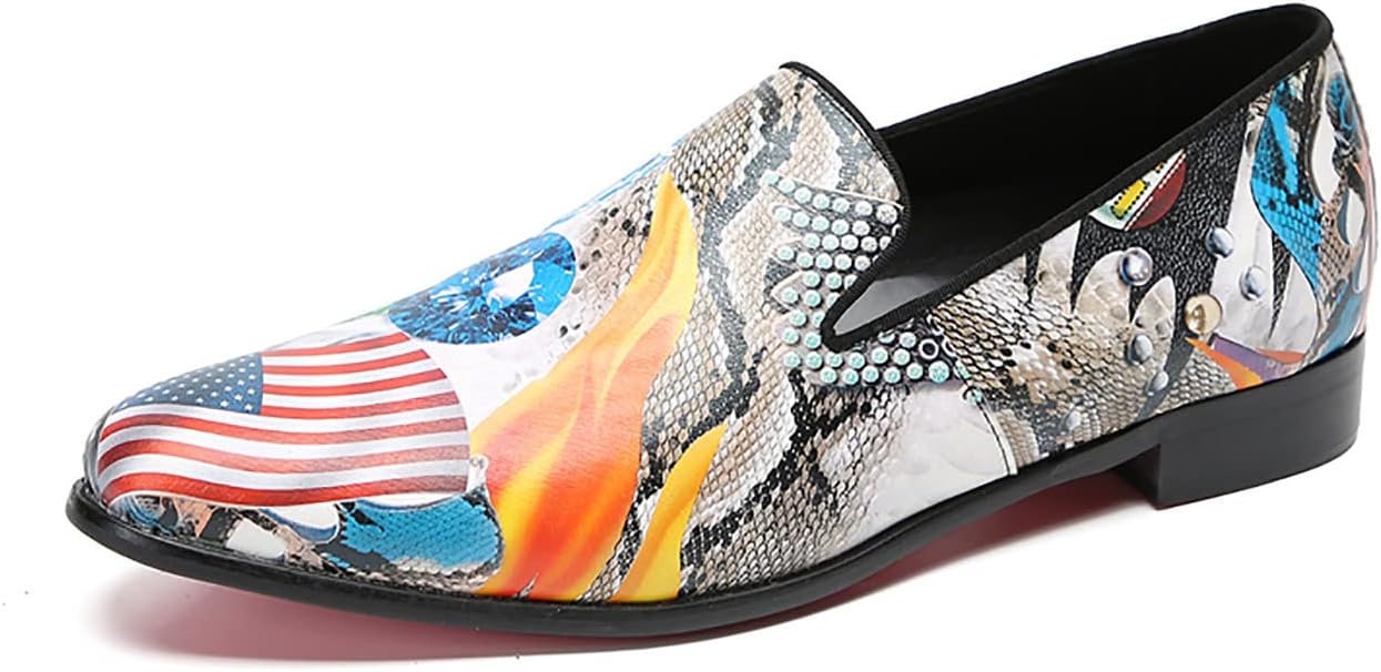 

Мужские лоферы Santimon, повседневные, туфли без шнуровки, из натуральной кожи, мокасины, свадебные, под смокинг, вестерн, с граффити, пенни-лоферы, для бальных танцев, для барменов, для диско-вечеринок, обувь для мужчин, серый