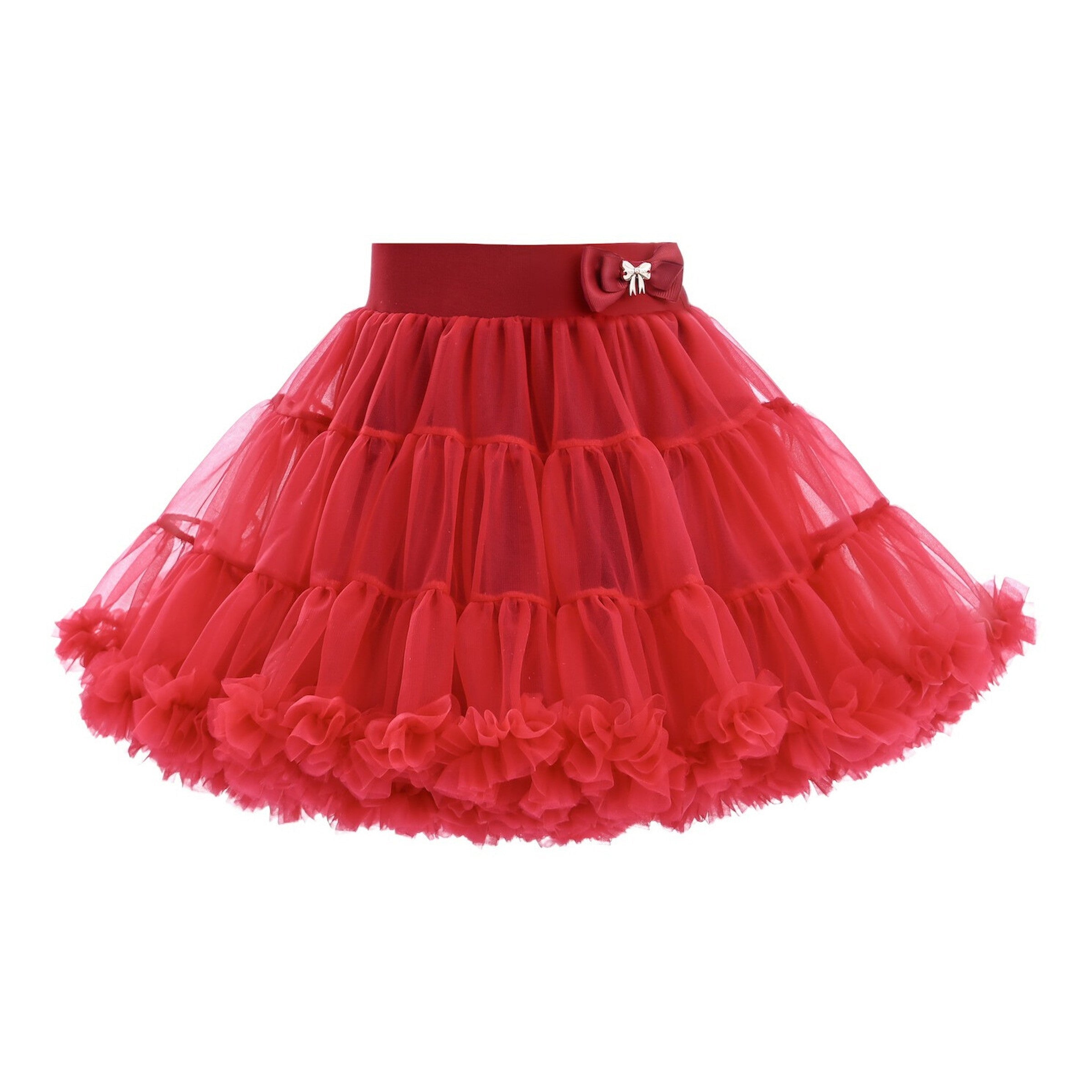 Юбка из тюля с красным бантом и вишневым узором Mimi Tutu — фото 2