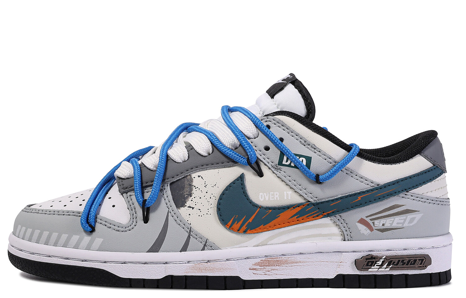 

Кроссовки для скейтбординга Dunk женские с низким верхом серо-синие Nike, Синий, Кроссовки для скейтбординга Dunk женские с низким верхом серо-синие Nike