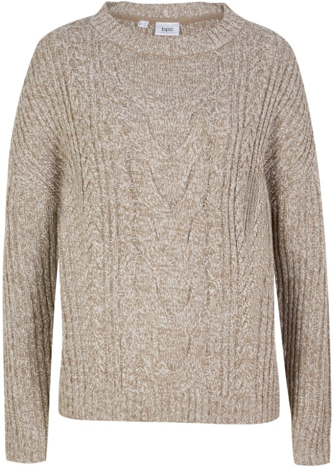

Свитер косой вязки Bpc Bonprix Collection, бежевый