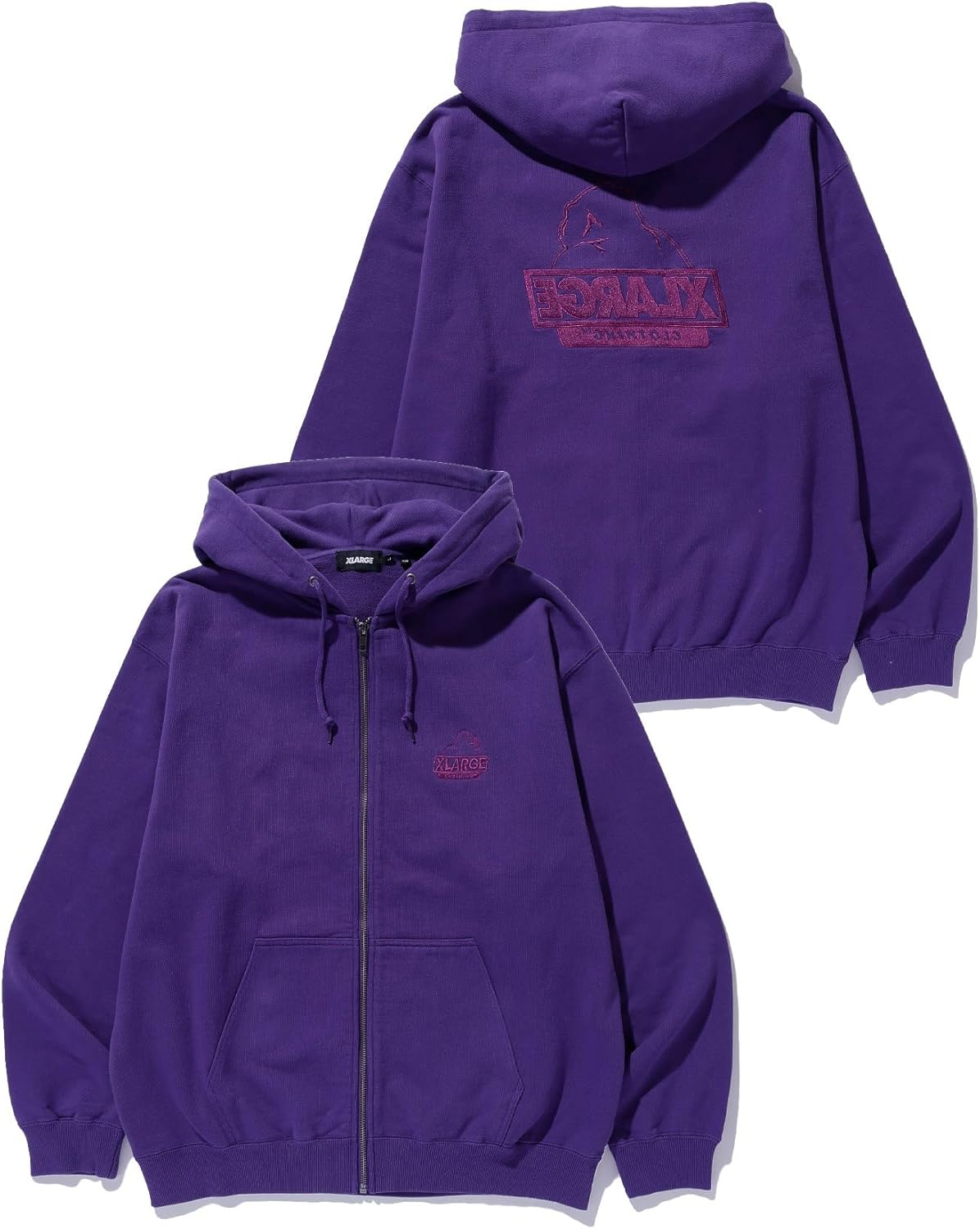 

Мужская толстовка с капюшоном на молнии Backside OG размера XLARGE, фиолетовый